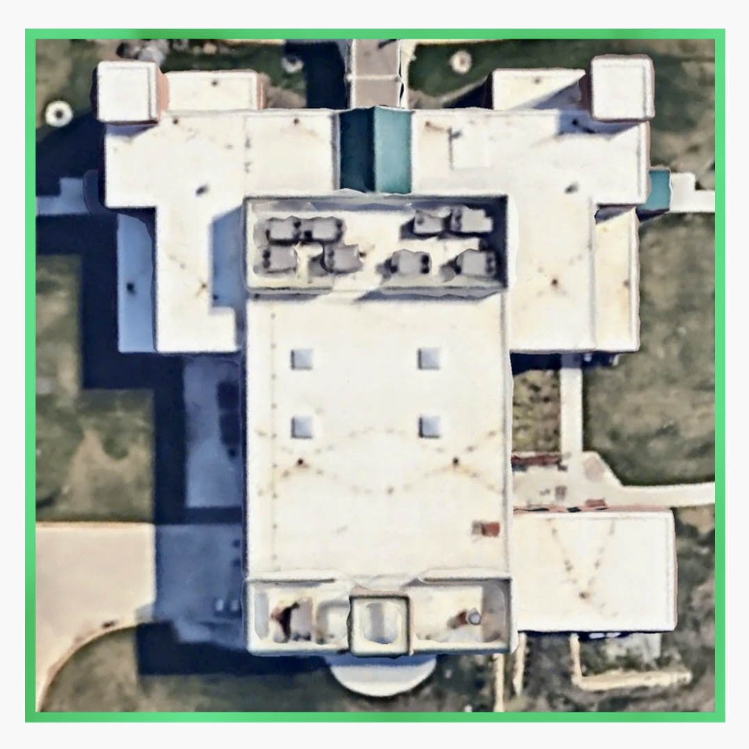 Commercial roof aerial view before Roof MRI scan